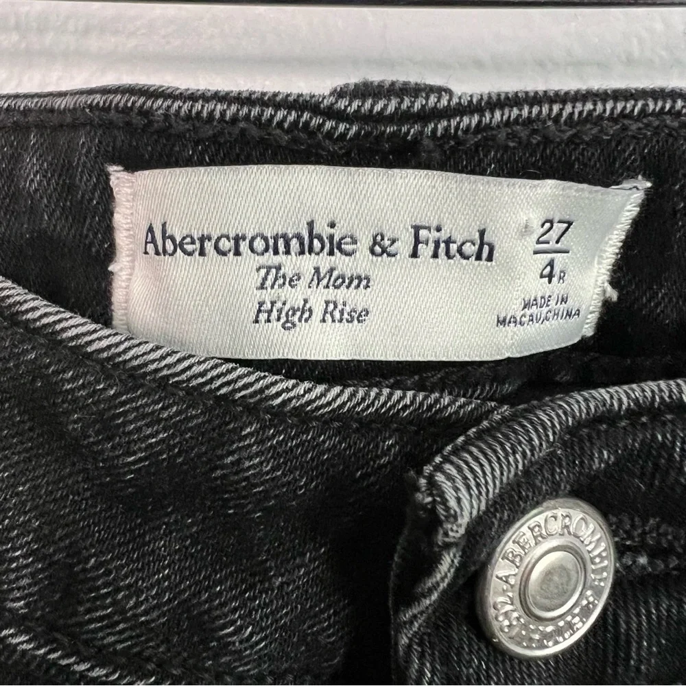 AF Women's The Mom High Rise Skinny Distressed Ankle Jeans Sz 27 Black Mom Jean